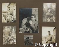 Photograph album of soldiers in barracks, France, Egypt, Jordan and Dhama [now in Pakistan]