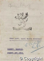 Sports programme for 23rd Battalion Royal Welch Fusiliers, Aug