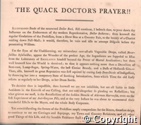 The Quack Doctor's Prayer