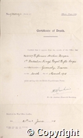 Certificate of Death of Arthur Bryan, effects form 100E, 21 Jun