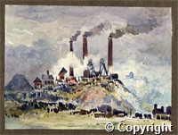 Watercolour titled 'From G.N. Railway Bridge'  by Maude Verney