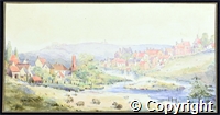 Watercolour of Pleasley Hill by Maude Verney