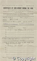 Certificate of Employment during the War