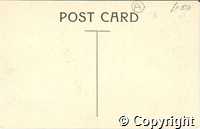 Postcard featuring a black and white photograph of Monsal Dale, showing a steam train running across the railway viaduct