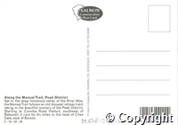 Postcard featuring six colour photographs of views taken along the Monsal Trail in the Peak District