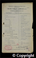 Workmen’s Compensation Act form for Charles Wells, aged 27, Cutterman at Britain Colliery