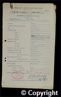 Workmen’s Compensation Act form for Walter Wetton, aged 27, Filler at Britain Colliery