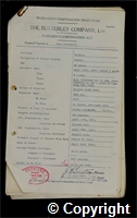 Workmen’s Compensation Act form for Jack Brentnall, aged 20, Packer at Britain Colliery