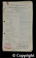 Workmen’s Compensation Act form for Albert E. Foulkes, aged 27, Filler at Britain Colliery
