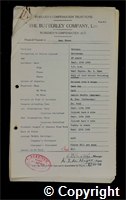 Workmen’s Compensation Act form for Samuel Frost, aged 30, Cutterman at Britain Colliery