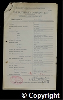 Workmen’s Compensation Act form for Herbert Frost, aged 19, Clipper at Britain Colliery