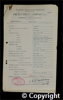 Workmen’s Compensation Act form for Arthur Hunt, aged 48, Sawyer at Britain Colliery