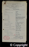Workmen’s Compensation Act form for John William Murfin, aged 39, Borer at Britain Colliery
