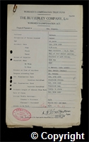 Workmen’s Compensation Act form for Frank Simpson, aged 44, Packer at Britain Colliery