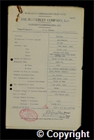 Workmen’s Compensation Act form for John A. Haynes, aged 25, Ash-wheeler at Britain Colliery