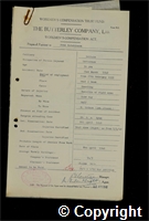Workmen’s Compensation Act form for Fred Hutchinson, aged 36, Cutterman at Britain Colliery
