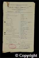 Workmen’s Compensation Act form for Arthur Lewis, aged 40, Packer at Britain Colliery