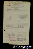 Workmen’s Compensation Act form for Arthur William Lucas, aged 50, Timberer at Britain Colliery