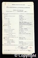 Workmen’s Compensation Act form for Sidney Elliott, aged 41, Switch Attendant at Britain Colliery