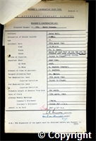 Workmen’s Compensation Act form for Harry Yeomans, aged 51, Filler at Denby Hall Colliery