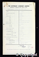 Workmen’s Compensation Act form for Charles Edgar Moore, aged 46, Dataller at New Langley Colliery