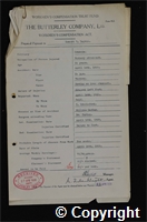 Workmen’s Compensation Act form for Ernest W. Daykin, aged 56, Washery Attendant at Ormonde Colliery