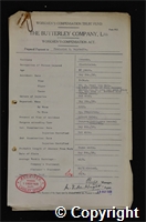 Workmen’s Compensation Act form for Frederick W. Wagstaffe, aged 21, Electrician at Ormonde Colliery