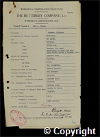 Workmen’s Compensation Act form for John H. Brown, aged 42, Scouring at Ormonde Colliery