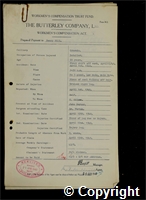 Workmen’s Compensation Act form for Henry Hill, aged 55, Dataller at Ormonde Colliery