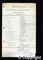 Workmen’s Compensation Act form for John Walton, aged 39, Filler at Ormonde Colliery