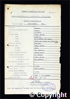 Workmen’s Compensation Act form for Leslie Matkin, aged 42, Ripper at Ormonde Colliery