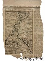 Cutting from The Telegraph showing a drawn map of the British Front and the Hindenburg Line 